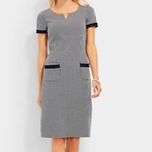 Talbots Sheath Navy Houndstooth Dress_Size 16P_NWOT